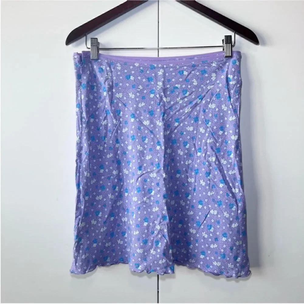 Free people NWT IRL Floral Mini Slip Skirt in Ice Combo size 12